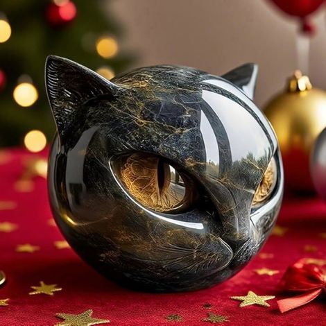 Sculpture Chat Noir en Résine, Décoration Moderne d'Intérieur, Ornement Décoratif pour la Maison (1/5)