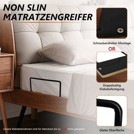 Lot de 4 supports de matelas antidérapants, supports de matelas, butées antidérapantes pour sommiers, 12 x 9,5 x 5 cm Étiquette (1/4)