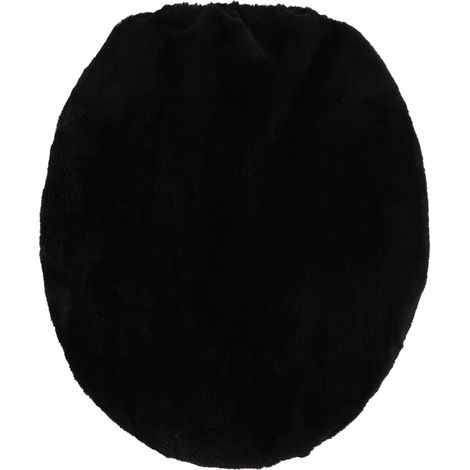 de couvercle de toilette en polyester noir housse élastique