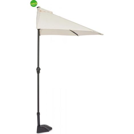 Ombrellone Mezzaluna a parete salvaspazio "Kalife" in alluminio verniciato a polvere per giardino e balcone Ø 270 cm -Ecru' (1/5)