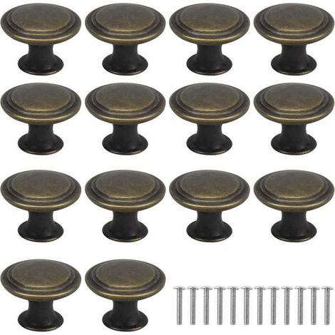 Boutons de meuble - Vintage - 16 pièces - Aluminium - Acier inoxydable - 30mm (1/4)