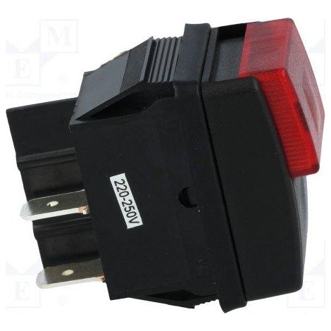 AUS-EIN-Druckschalter 2 Drucktasten Schwarz/Rot 10A