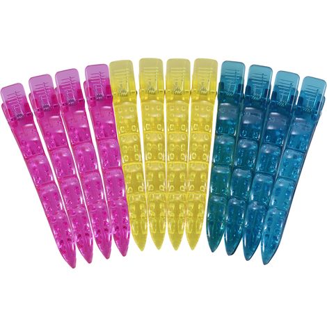 Juego de 12 pinzas para el cabello modernas, con forma de pico de pato, fabricadas en plástico antideslizante, herramienta profesional para peinar el cabello. (1/5)