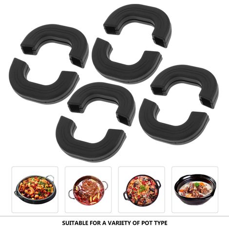 Set di 4 guanti protettivi in silicone antiscottatura per manici di pentole (1/4)