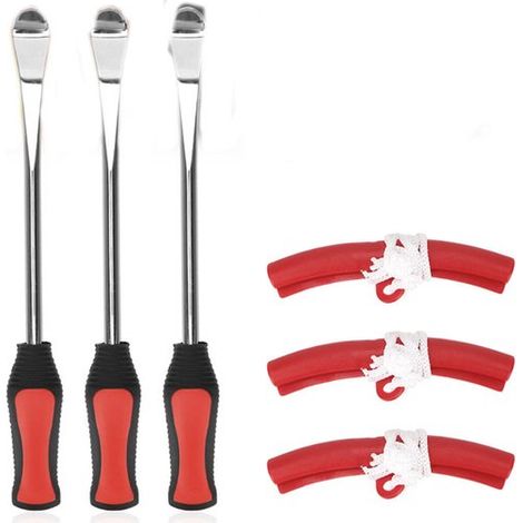 Démonte-pneus vélo - Set de 6 - Démonte-pneus métal - Démonte-pneus - Set démonte-pneus et protège-jante - Ergonomique - 295 mm (1/5)