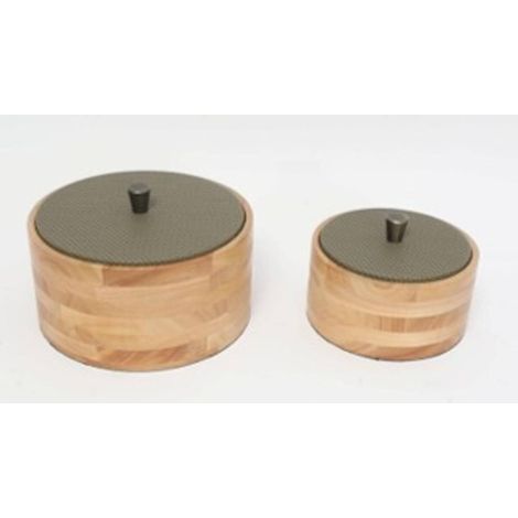 Set di 2 scatole decorative rotonde bonie verde kaki - Atmosphera créateur d'intérieur (1/5)