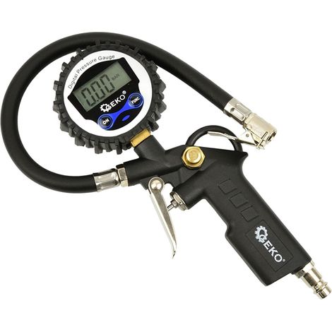PISTOLA GONFIAGGIO PNEUMATICI GOMME ARIA COMPRESSORE MANOMETRO DIGITALE GEKO