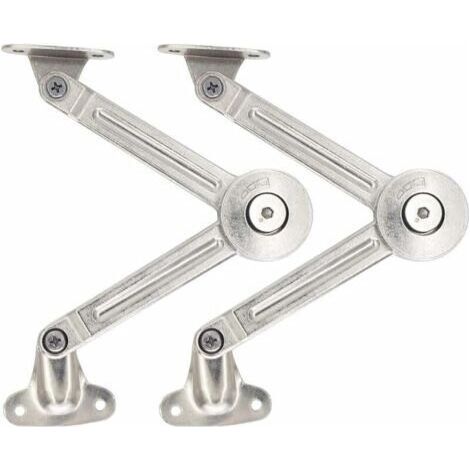 Lot de 2 compas à système d’amortissement pour abattants de portes relevables de placard de cuisine (1/4)