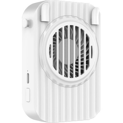 Ventilateur de cou portable, ventilateur suspendu, batterie rechargeable longue durée, petit ventilateur portable d'extérieur, port USB (blanc) (1/4)
