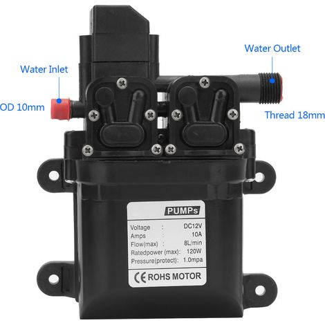 Pompe double cœur 12 V 120 W, boîtier noir (1/5)