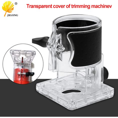 Couvercle transparent pour machine à affleurer les bords, accessoires pour machines à sculpter le bois, siège de guidage d'affleurage, couvercle de protection pour base de plaque de guidage de retour
