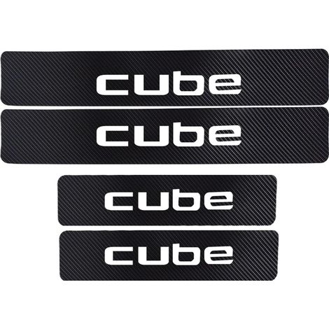 (Noir,Blanc,Cube) Protection de seuil de porte pour Nissan Pathfinder,Note,Kicks,370Z,March - Autocollant de bienvenue en vinyle imitation fibre de carbone 4D (4 pièces) (1/3)