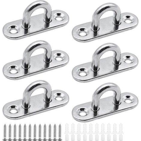 Ösenplatten-Set aus Edelstahl – Robuste 5-mm-Befestigungsplatte für Wandhaken, Hängesessel, Markisen, Boote und mehr (1/5)