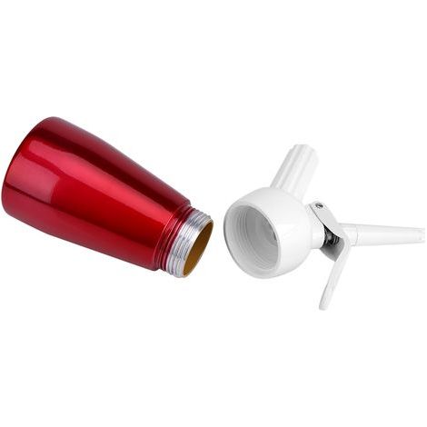 Dispensateur de crème fouettée portable en aluminium rouge 250mL pour desserts (1/5)