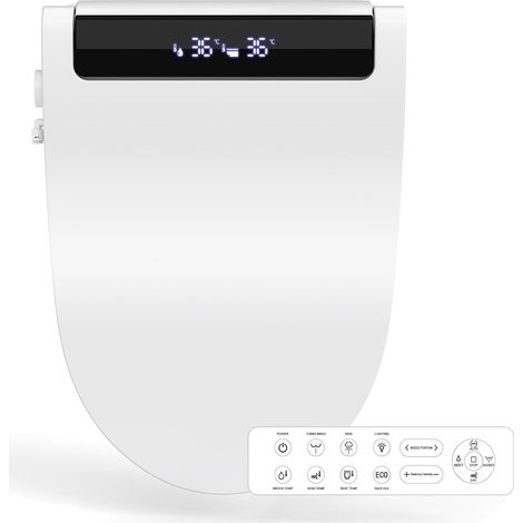 Asiento de inodoro japonés, asiento de inodoro japonés, forma de V, blanco  Asiento de inodoro japonés eléctrico, taza de inodoro japonesa con calefacción, función de lavado y secado, cierre suave, lu (1/5)
