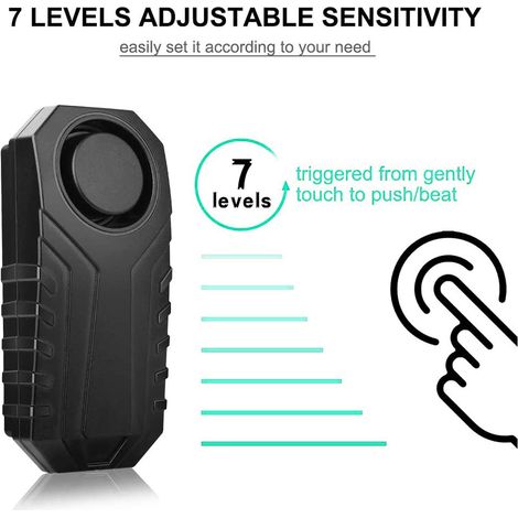 Kabelloser Motorrad-Diebstahlalarm, 113 dB, Vibrationsalarm, wasserdicht, Fahrradsicherheit mit Fernbedienung - Diebstahlsicherung für Fahrräder. (1/5)