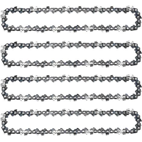 Chaînes pour mini-tronçonneuse de 6 pouces à 37 maillons (Lot de 4) — Résistantes à l'usure et durables coupe rapide et fluide.