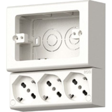 MULTIPRESA DA PARETE SCHUKO 'EMILIA SMART' ROSI 3 Prese schuko 2P+T 10/16A - Colore Bianco