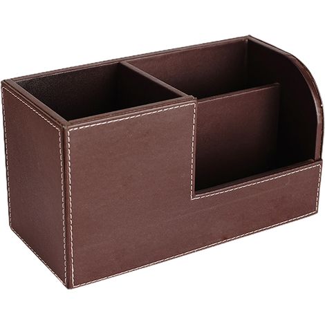 Organizador De Escritorio - Soporte Para Bolígrafos Y Mando A Distancia - Cuero Sintético - 20,5 X 11 X 9,5 Cm - 1 Unidad (1/5)
