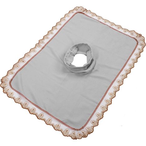 Couvre-tête de table de massage spa, drap de massage avec trou pour salon de beauté, gris (1/5)