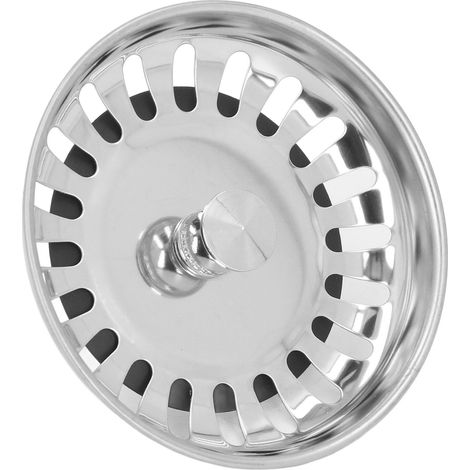 Panier de crépine d'évier de cuisine en acier inoxydable avec bouchon de fond pour bonde standard de 79 mm de diamètre extérieur. (1/5)