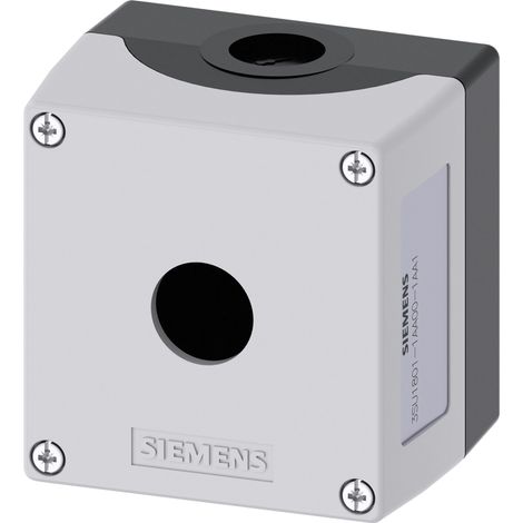 Boîtier de bouton-poussoir Siemens SIRIUS ACT, 1 découpe, en Plastique Gris, Ø 22mm ( Prix pour 1 )