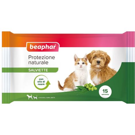 Beaphar Dog e Cat Protezione Naturale Salviette - Beaphar Dog e Cat Protezione Naturale Salviette - Confezione da 15 Salviette (1/2)