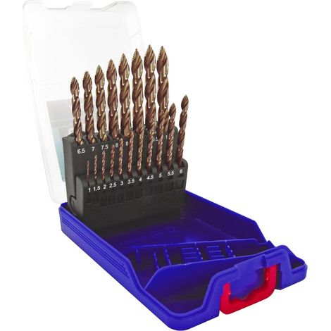 Tivoly – Coffret de 19 forets HSS pour métaux – Affûtage TSP et revêtement FUSIO – Ø 1 à 10mm – Queue à 3 méplats pour mandrin