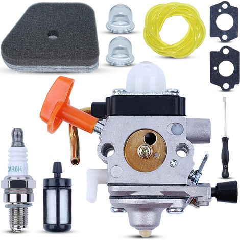 Carburateur avec filtre à air, filtre à carburant, bougie pour STIHL FS87 FS87R FS90 FS90K FS90R FS100 FS110, Kit de réparation de carburateur Adefol, Pièces de rechange, Accessoire moteur C1Q-S174 (1/5)
