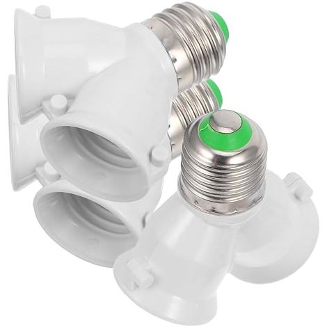 NUOBESTY Adaptateur de Douille E27 de Y, Lot de 3, Matériau Cuivre et Pbt, Anti-brûlure et Gain de Place, Compatible Ampoules Halogènes et LED pour Usage Toutes Tensions (1/5)