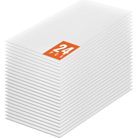 Plaque en Polycarbonate, 1210x605x4 mm, Panneaux de Toit en Feuilles, Lot de 24, Toiture Plastique Ondulé Imperméable, Protection Contre UV, Transparent, Résistant aux Chocs, pour Serre, Jardin (1/5)