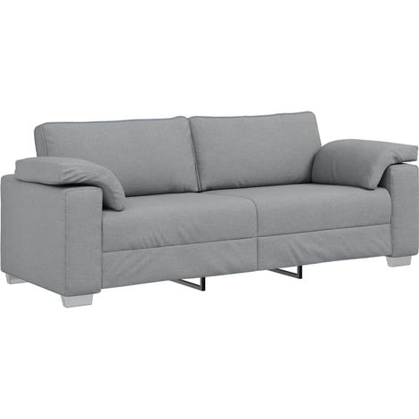 Sofá de 3 plazas Gris Claro 220 cm tela vidaXL