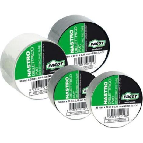 Nastro dielettrico adesivo in pvc nero 50mm x 20mt facot dieln150050a
