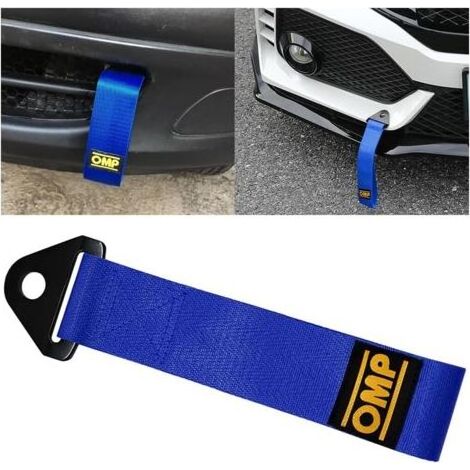 2 Pièces Sangle De Remorquage Universelle, Corde De Remorquage d'urgence pour Voiture, Sangle D'attelage en Nylon, Sangle Remorquage pour Pare-Chocs Avant Et Arrière De La Voiture(Bleu) (1/5)