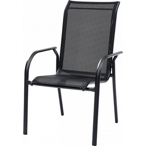 Fauteuil BlackSun structure aluminium coloris Noir Wilsa Garden