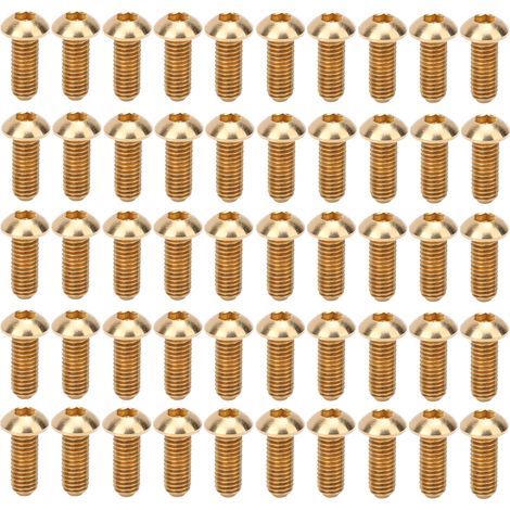 50 Pièces Vis à Douille Hexagonale Ronde en Cuivre M6x16, Quincaillerie Industrielle, Fixations pour Outils (1/5)