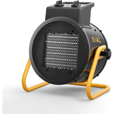 SIAL Termoventilatore 5000 W - Radiatore Elettrico - Ceramica - Riscaldamento Industriale - Riscaldamento Rapido in 3 Secondi - Termostato e Protezione da Surriscaldamento (Nero) (1/5)