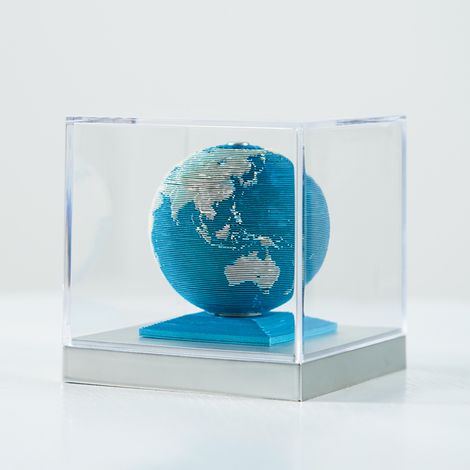 Modèle de calendrier sculpté en 3D représentant la Terre, ornement pour la décoration de la maison, de l'école ou du bureau.