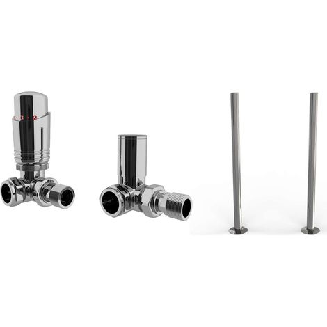 Talus Bold - Thermostatic Radiator Valve & Installation Kit - Chrome Corner 15mm