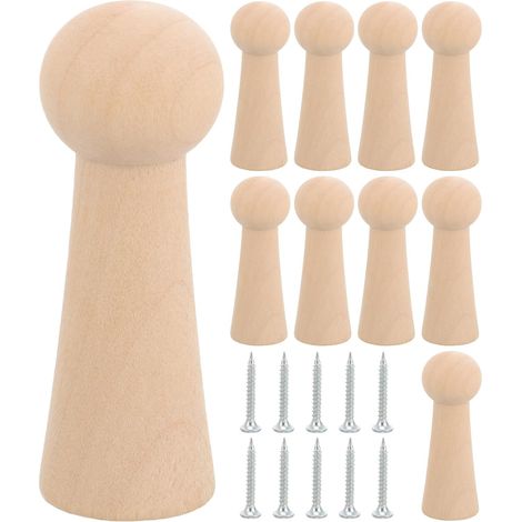 Lot de 10 crochets ronds pour vêtements fixation murale avec (1/5)