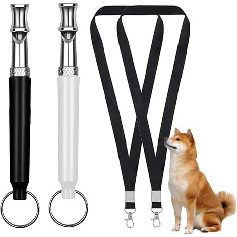 De Sifflet Chien,2 Pcs avec Cordon Sifflet de Dressage,Sifflets pour Chien à Haute Fréquence Silencieux à Ultrasons,Sifflet Ultrason Chien Anti-Aboiement,Aides à L'éducation (1/5)