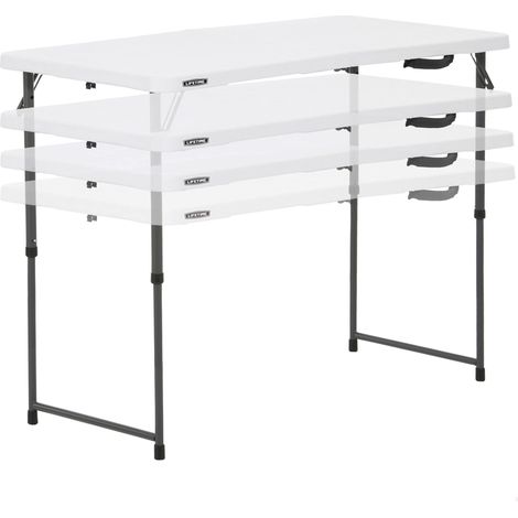 Lifetime tavolo rettangolare a persone, 1,2 x 0,6 m (122 x 61 cm) con 3 altezze regolabili da 22/29/36 pollici (56/74/91 cm) (1/5)