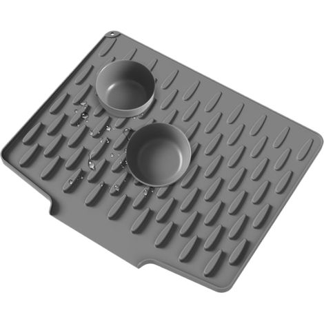 Tapis de séchage à vaisselle, égouttoir de comptoir – Tapis de séchage antidérapant pliable en silicone pour comptoir de cuisine, vaisselle, évier de salle à manger (1/5)