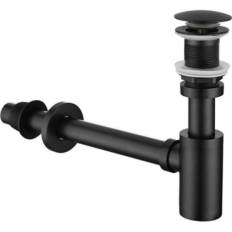 Ensemble de siphon en bouteille, ensemble complet de siphon en P en acier inoxydable pour évier de salle de bain sans trop-plein, ensemble de siphon en bouteille pour évier de cuisine et de salle de (1/5)
