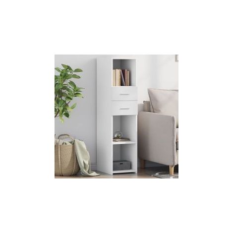 Buffet haut blanc 30x42,5x124 bois d'ingénierie (1/5)