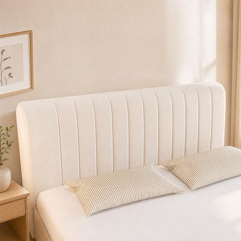 Housse de tête de lit, beige, lavable, 70 x 200 cm (1/5)