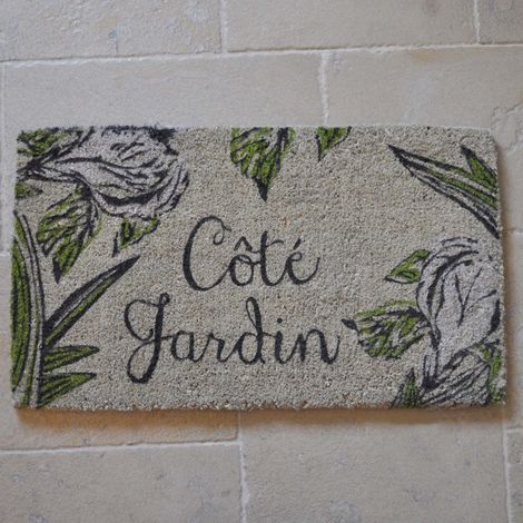 Paillasson côté jardin beige coco 73x43x73cm (1/4)