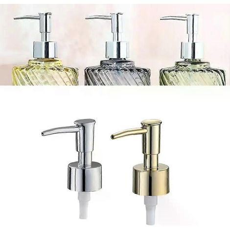 Seifenspender mit 28 Zähnen in Gold und Silber, passend für Flaschen und Badezimmer. (1/4)