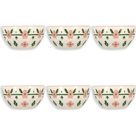 Lot de 6 bols 60cl en porcelaine, PRIMAVERA (1/5)