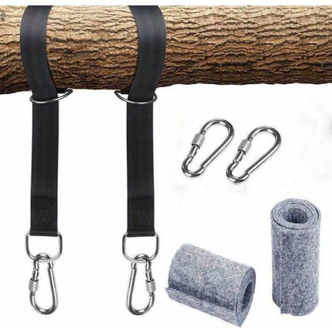 Kit de harnais de suspension pour hamac 2 mousquetons robustes support jusqu 550 kg avec sac de rangement couleurs multip mu (1/4)